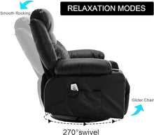Electric Oversized Recliner Chair with Massage, Power Swivel Rocker Recliner for Living Room Home Theater, Comfort Glider Reclining Lounge Sofa for Adults