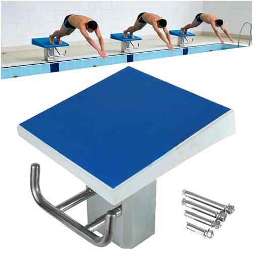 Eastnmythet Swimming Pool Diving Board, Diving Starting Block with Stainless Steel Base, Non-Slip, 200kg Capacity, with Fittings, for Competition B