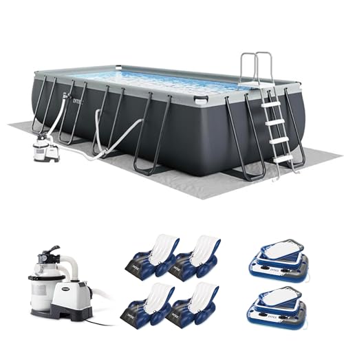 INTEX Ultra XTR 18ft x 9ft x 52in Above Ground Swimming Pool Set Bundle