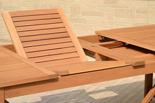Amazonia Double Extendable Rectangular Carolina Patio Dining Set 11-Piece Light Teak Finish