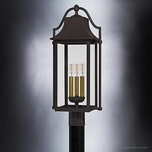 Urban Ambiance Luxury Vintage Outdoor Post Light, Large Size: 24.25''H x 10.5''W, with Tutor Style Elements, Estate Bronze Finish, UQL1670, Eastbourne Collection
