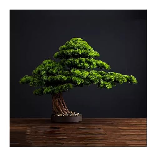 YXIANG56Q Fake Plants Chinese Style Artificial Bonsai Living Room with Simulated Plant Decorations Fake Pine Trees Plants Decoration Porch Decoration Bonsai Tree(45x65x20cm)