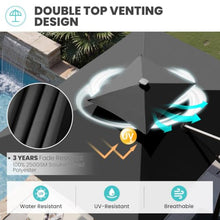 OROTLECT 12' X 9' Rectangular Patio Cantilever Solar Led Light Umbrella with Weighted Base – Effortlessly Movable by One Person