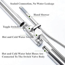 HUXUZYDY Freestanding Outdoor Shower with Overhead and Handheld Heads, Ideal for Garden, Poolside, Patio, and Beach Spa Use,Size_Name-A,Size_Name-A