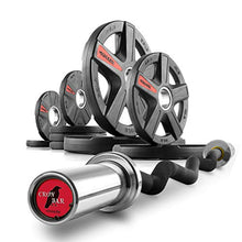 XMark Olympic Curl Bar with Weights Offer 95 lb Set TEXAS STAR Plates Black