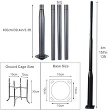 XYIANG Street Light Poles for Outdoor Lighting, Solar Lamp Post Galvanized Steel Metal Poles with Mounting Ground Cage Base, for Backyard, Street, Patio, Park, Parking Lots(4M/13Ft)