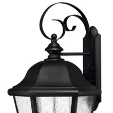 Hinkley Edgewater Large Wall Mount Outdoor Lantern, Aluminum, Clear Seedy Glass, Traditional, Black Finish