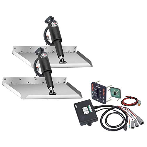 LENCO MARINE 12 x 9 Edgemount Trim Tab Kit with LED Indicator Switch 12V Multicolor