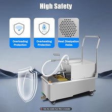 Commercial Mobile Fryer Oil Filter Cart, 550W 110V Stainless Steel for Restaurant