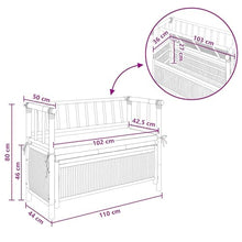 ZQQLVOO Bamboo Garden Storage Bench 43.3 x 18.5 x 31.5 in
