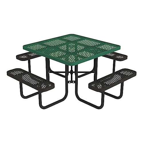 Norwood Commercial Furniture Open Air Series Heavy Duty Portable Square Surface Mount, 46-Inch Outdoor Picnic Table