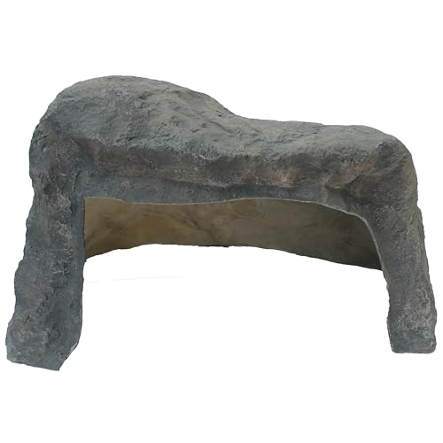 Artificial Rock Cover – Weather-Resistant Fiberglass Garden Landscape Utility Concealer Slate Gray Finish for Pumps, & Irrigation Systems, Cave
