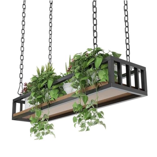 MARIYCH Hanging Plant Shelf with 4 Adjustable Metal Chains, Heavy Duty Metal Flower Pot Display Stand for Garden Home Ceiling Window Decor
