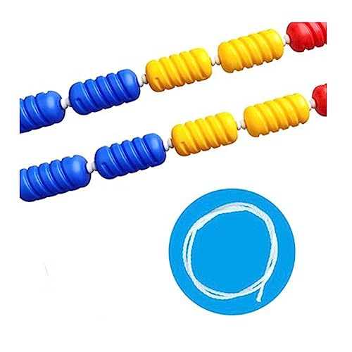 GRRICEPL Swimming Pool Safety Marker Line, Pool Floating Rope, Anti-Ultraviolet Rope with Buoy, for Shallow Deep End (Color : 6cm/Multi-Colored-A, Size : 15m)