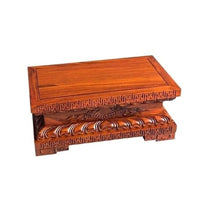 LUYOUBOZHU Vase Stand Mahogany Carving Patterns Display Base, Bonsai Teapot Rectangular Pedestal Stand(Large)