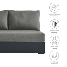 Modway Tahoe Aluminum Modular Outdoor Patio Couch with Weather-Resistant Cushions Gray Charcoal
