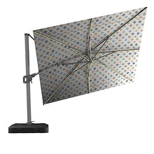 Midtown Umbrellas 10x10 Ft Outdoor Cantilever Patio Umbrella Silver Frame Sunbrella Infused Gem