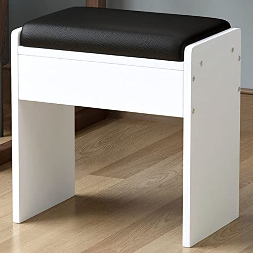 RFSHAOP Ottoman Foot Stool Linen Shoe Change Stool Small Footstool Square Foot Stools Rest Stool Footstools for Living Room Ottomans for The Bedroom Outdoor Ottomans, Grey B-44.5X33X36CM