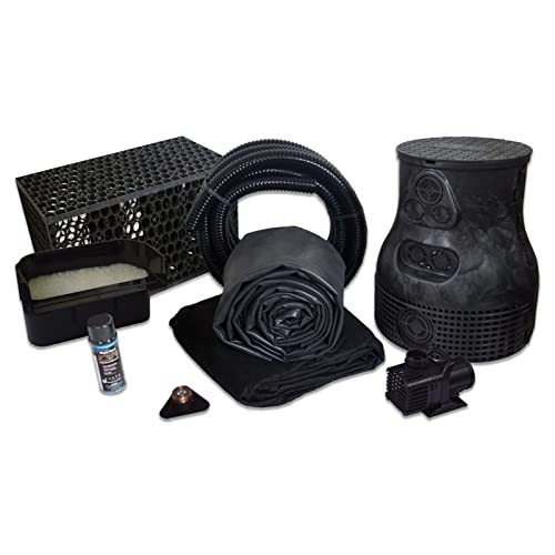 HALF OFF PONDS Savio Pond Free 4000 Waterfall Kit with MatrixBlox, 10' x 30' EPDM Liner and 4,000 GPH Pump Black