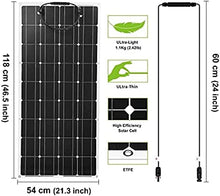 200W 300W 400W 600W 800W Solar Panel Kit with 40A Charge Controller, 18V Flexible Monocrystalline Solar Panel for 12-24V Battery Charging, Car Battery, Caravan,
