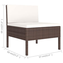 HNSMFPRE 10 Piece PE Rattan Patio Lounge Set with Cushions, Brown Poly Rattan Outdoor Furniture with Coffee Table