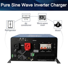 ZLPOWER UL1741 48V Inverter 12KW Solar Hybrid Off Grid 110/220Vac Low Frequency DC 48V AC Input 240V AC Output 120V/240V Split Phase Pure Sine Wave Converter with 2x80A MPPT Charger Controller 12000W