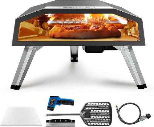ECOWELL 16 Inch Gas Pizza Oven Outdoor Propane, Large Portable Pizza Ovens
