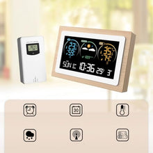 YWMLFZ Color Screen Weather Clock Indoor Outdoor Temperature Humidity Meter Forecast Multi-Function