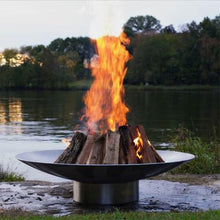 Heavy-Duty Fire Pit, Steel Fire Bowl, Stainless Steel Round Patio Outdoor FirePit, Large Fireplaces for Outside Backyard Deck Party Bonfire BBQ Firepit(Black,90CM/35.4IN)