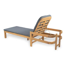Merax 4-Piece Outdoor Acacia Wood Chaise Lounge with Adjustable Backrest & Water-Resistant Cushion, 4-Position Patio Recliner for Poolside & Lawn, Gray