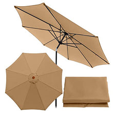 FKTHYO Parasols 6 Ribs/8 Ribs Parasol Sun Umbrella Replacement Cloth, 2.7M/300cm Garden Parasol Canopy Cover for Patio Sun Umbrella, Anti-Ultraviolet, Waterproof Parasols,Khaki-2.7m/8.8ft (6ribs)