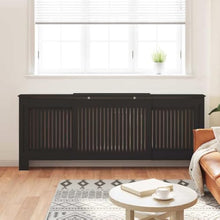 Engineered Wood Radiator Cover 2 Pack Black 80.71 x 8.07 x 32.09 in