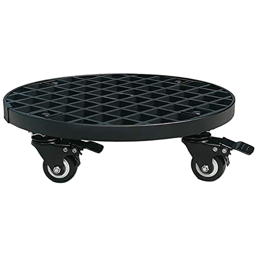 Potted Plant Stand Metal Plants Stands with Trolley Casters Flower Pot Holder for Garden Container Outdoor Round Supports for Planter