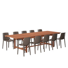 Brampton Patio Indi 11-Piece Dining Set 100% FSC Eucalyptus Wood Brown