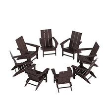 WestinTrends 8-Piece Modern Poly Folding Adirondack Chair Set Dark Brown
