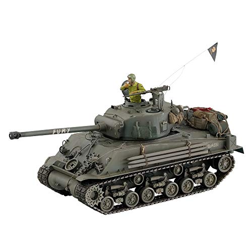 HOOBEN 1/16 M4A3E8 Fury Sherman Tank with Camouflage & Figure Dark Green