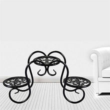 SIDUFHAOPKLL Wrought Iron Mini Plant Stand Desktop Flower Pot Holder Home Garden Indoor Display Shelf - Black