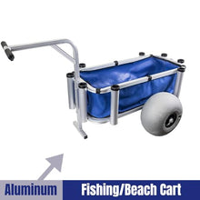 Jeremywell Outdoor Heavy Duty Aluminum Fishing Cart/Beach Cart with Large Wheels for Fishing, Camping, 35"x 16" Basket, Anti-Corrosion, Heavy Duty