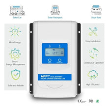SHIHUANI 20A/30A Voltage 12V/24V Dual Battery MPPT Solar Charge Controller for Off Grid Solar System RVs Boats Max 100V Panels(Only Controller,10A_12V 24V)