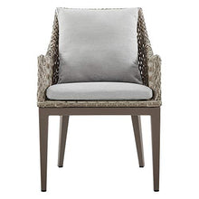 Armen Living Grenada Outdoor Wicker Aluminum Dining Chair Set of 2 Beige
