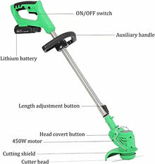 Lawn Mower Small Household Rechargeable Lawn Mower Dual Control Switch Length Adjustable Rod Multifunctional Lithium Battery Weeding Artifact