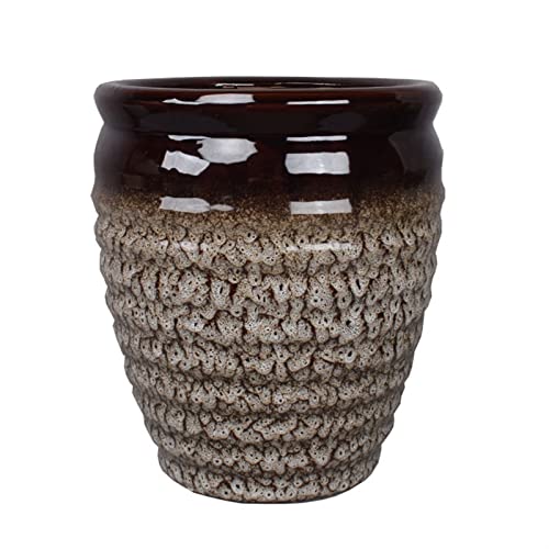 XUNTING Indoor Planters Modern Planter Ceramic Flower Pot Planter with Drainage Holes - High-Fired Glazed Frost-Resistant Finish - Outdoor/Indoor for All House Plants, Flowers Succulent pots(Large)