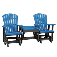 American Furniture Classics Double Glider with Table Blue and Black