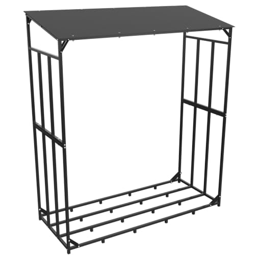 IEDFHJU Firewood Rack Tall Metal Firewood Rack Stand with Cover