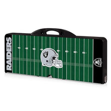PICNIC TIME NFL Las Vegas Raiders Picnic Table Portable Folding Table with Seats and Umbrella