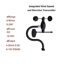VREFAFKJIP Integrated Wind Speed and Direction Sensor 0-5V 0-10V 4-20MA RS485Modbus(0-10v Output,Model 2)