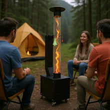 Atlas Authentic Wood Pellet Patio Heater – Smokeless Flame, Portable with Wheels, Easy Cleanout – Durable, Modern Look for Home, Garden & Camping