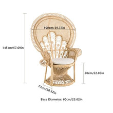 XJOYSL7921 Rattan Chair Rattan Chair, Peacock Chair, Accent Rattan Chair, Cozy Chairs, Handmade for Bedroom, Living Room Dorm Rooms, Garden and Courtyard Modern Accent Chair for Living Room