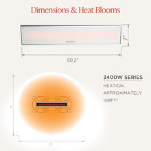 Bromic Platinum Smart Heat 3400W Electric Patio Heater - Radiant Infrared, 208V, White Finish - BH0320022