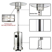AIZYR Large Stainless Steel Patio Heater, Gas Patio Heater with Wheels/Adjustable Thermostat for Balcony Patio Home,Liquefied Gas